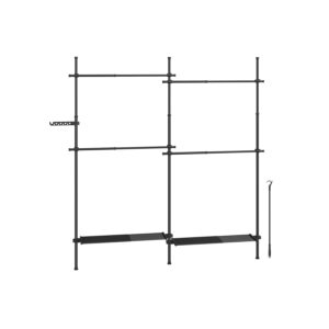 Universali reguliuojama Drabužių kabykla | 33,5 x (162-238) x (208-310) cm | Juoda