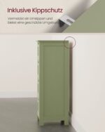 Klasikinė pastatoma vonios spintelė | 4 stalčiai |  28,5 x 26,5 x 82 cm | Alyvuogių žalia