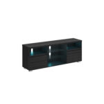 Modernus TV staliukas | LED apšvietimas | Maks. 70″ | 40 x 160 cm | Juoda