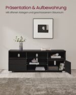 Modernus TV staliukas | LED apšvietimas | Maks. 70″ | 40 x 160 cm | Juoda