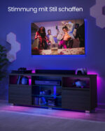 Modernus TV staliukas | LED apšvietimas | Maks. 70″ | 40 x 160 cm | Juoda