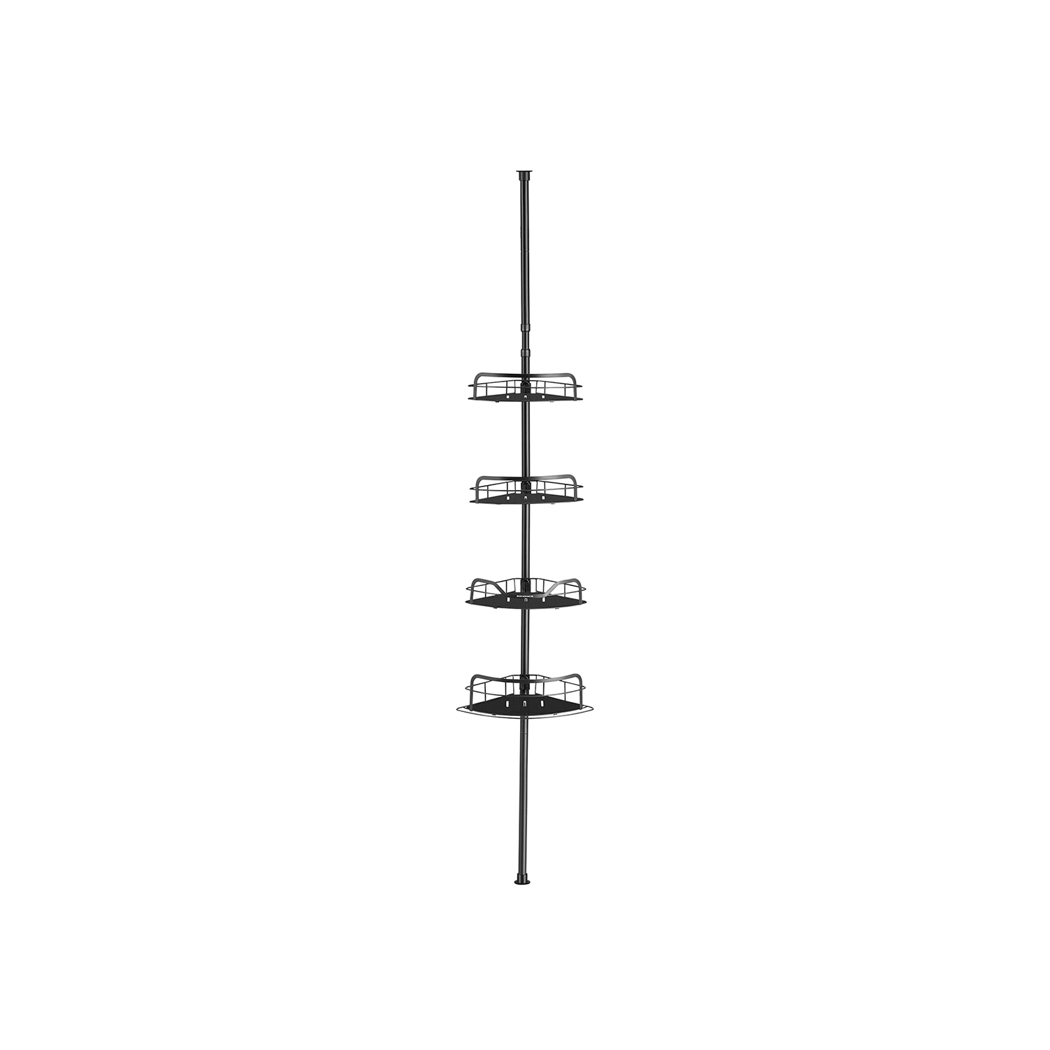 BCB003B01-1 Dušo lentynėlė Reguliuojamo aukščio | 4 lentynėlės | 26,7 x 35 x (80-323) cm | Juoda