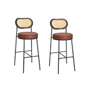 Baro kėdės pusryčiams su lenktu atlošu | 2 vnt. kompl. | 48,2 x 45,7 x 104,7 cm | Ruda