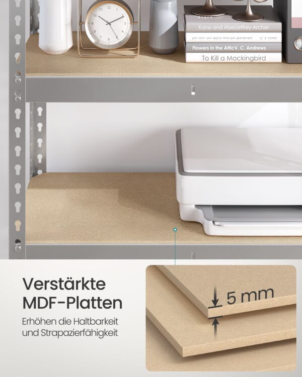 Itin patvari Sandėliavimo lentyna | Apkrova iki 875 kg | 45 x 90 x 180 cm | Pilka