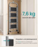 Kompaktiškos kopetėlės iki 150 kg | 4 pakopos | 89 x 45 x 127 cm | Pilka