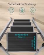 Kompaktiškos kopetėlės iki 150 kg | 4 pakopos | 89 x 45 x 127 cm | Pilka