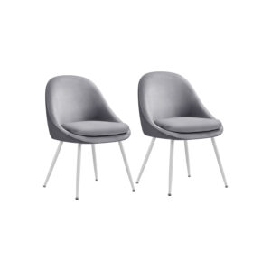 Minkštos Valgomojo virtuvės kėdės | 2 vnt. kompl. | 61 x 56 x 81,5 cm | Pilka