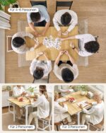 Išskleidžiamas 2-4 žm. virtuvės stalas | 78 x 120 x 76,2 cm | Balta, Natūrali