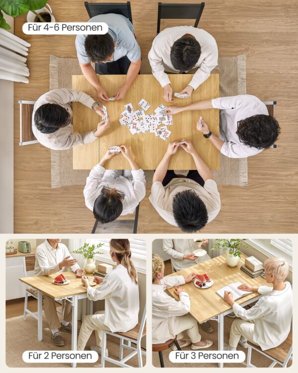 Išskleidžiamas 2-4 žm. virtuvės stalas | 78 x 120 x 76,2 cm | Balta, Natūrali