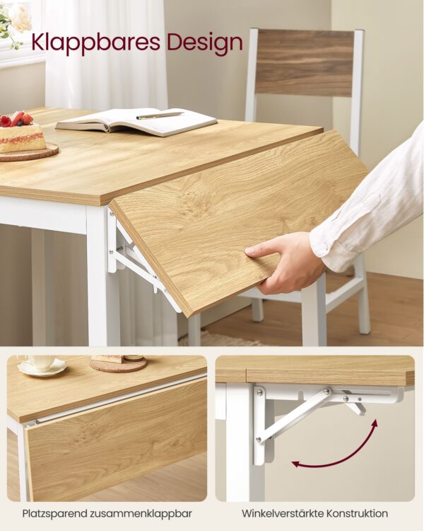 Išskleidžiamas 2-4 žm. virtuvės stalas | 78 x 120 x 76,2 cm | Balta, Natūrali
