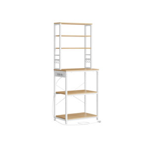 Pastatoma lentyna Virtuvei | 3 el. lizdai | 6 kabliukai | 40 x 80 x 167 cm | Balta