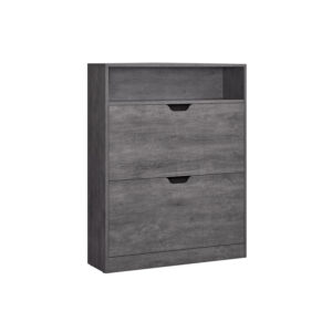 Uždara batų spintelė | 11-16 porų | 3 skyriai | 24 x 80 x 102 cm | Pilka