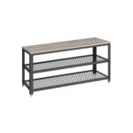 Suoliukas batams | 2 metalinės lentynos | 30 x 100 x 45 cm | Pilka, Juoda