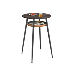 Ekho kolekcijos baro stalas su lentynėle | 70 x 70 x 91 cm | Ruda