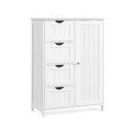 Užadara vonios spintelė | 4 stalčiai ir durelės | 35 x 65 x 90 cm | Balta