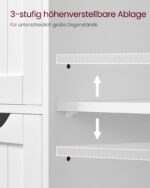 Užadara vonios spintelė | 4 stalčiai ir durelės | 35 x 65 x 90 cm | Balta