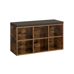 Batų lentyna su paminkštinimu | 6 poros | 30 x 87 x 48 cm | Ruda