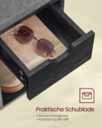 Suoliukas batams su stalčiumi | 10 porų | 30 x 104 x 48 cm | Juoda, Pilka