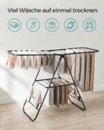 Plieninė sulankstoma Skalbinių džiovyklė | 51 x 147 x (97/112/128) cm | Juoda