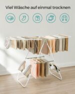Plieninė sulankstoma Skalbinių džiovyklė | 51 x 147 x (97/112/128) cm | Balta, Žalia