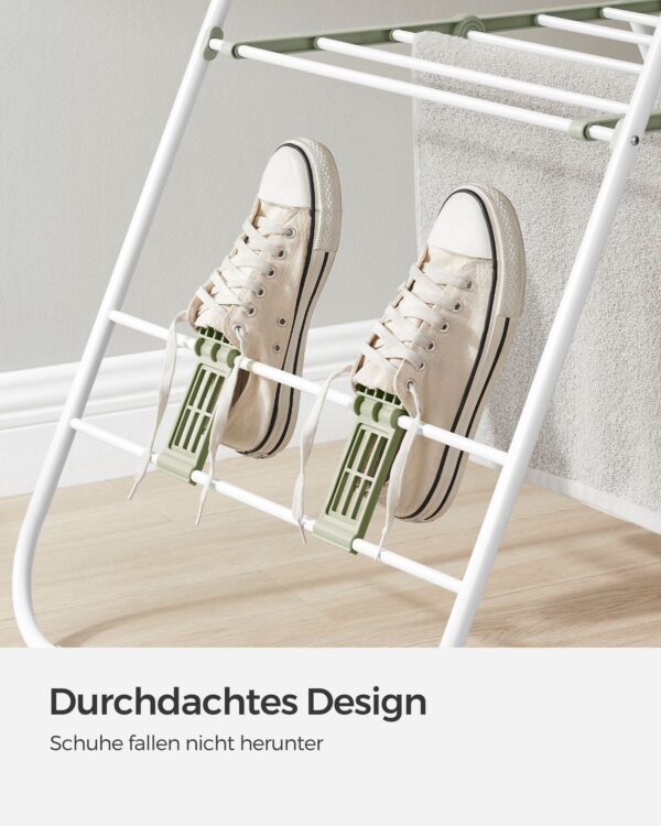 Plieninė sulankstoma Skalbinių džiovyklė | 51 x 147 x (97/112/128) cm | Balta, Žalia