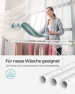 Plieninė sulankstoma Skalbinių džiovyklė | 51 x 147 x (97/112/128) cm | Balta, Žalia