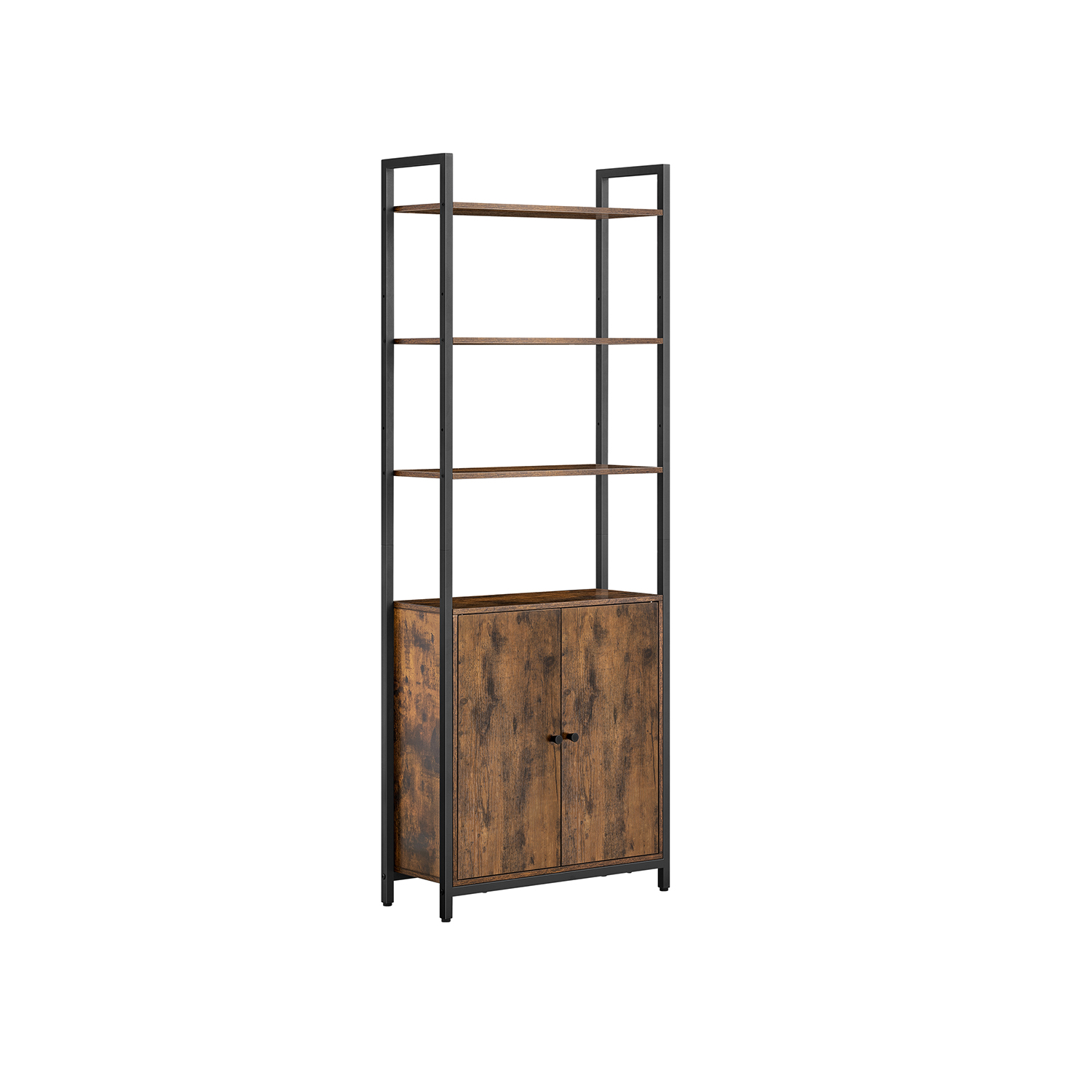 LLS133K01-1 Pastatoma knygų lentyna su 2 durelėmis | 24 x 60 x 159,5 cm | Ruda