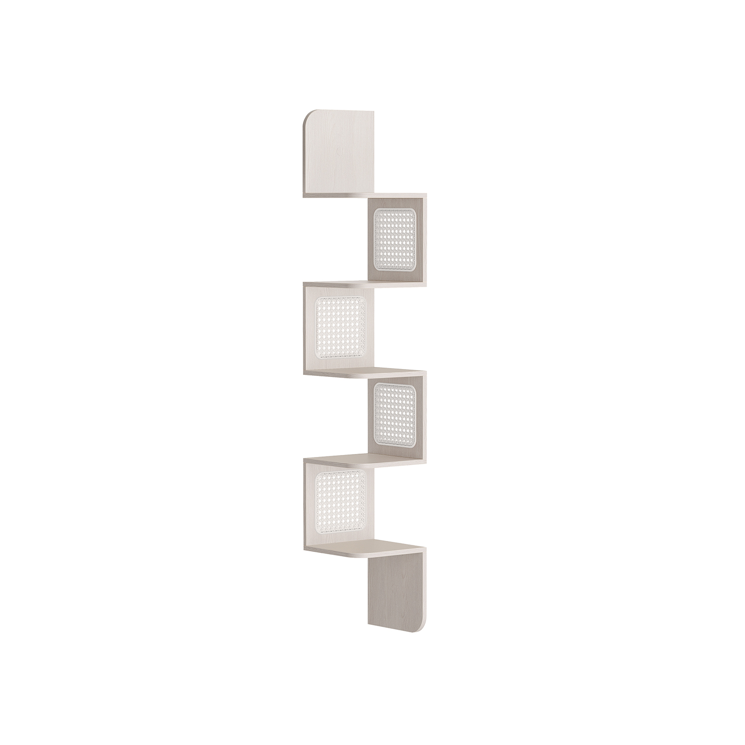 LLS582K66-1 Pakabinama Kampinė lentyna Zigzag | 20 x 20 x 126 cm | Balta