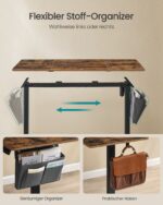 Reguliuojamo aukščio stalas elektrinis | 60 x 140 x (72-120) cm |  Juoda, Ruda