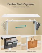Reguliuojamo aukščio stalas elektrinis 70 x 160 x (72-120) cm | 60 x 160 | Balta