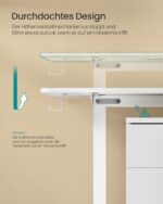 Reguliuojamo aukščio stalas elektrinis 70 x 160 x (72-120) cm | 60 x 160 | Balta