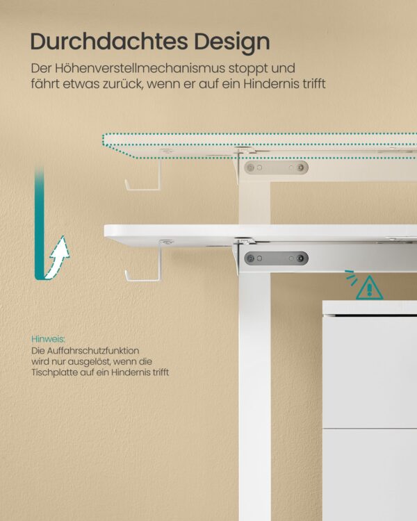 Reguliuojamo aukščio stalas elektrinis 70 x 160 x (72-120) cm | 60 x 160 | Balta