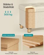 Pufas su daiktadėže iki 300 kg | 32 x 40 x 33,5 cm | Balta