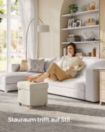 Pufas su daiktadėže iki 300 kg | 38 x 38 x 40 cm | Balta