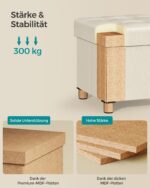 Pufas su daiktadėže iki 300 kg | 38 x 38 x 40 cm | Balta