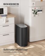 Rūšiavimo šiukšliadėžė 2 skyriai | 30L ir 20L | 25,6 x 17,8 x 60,5 | Juoda