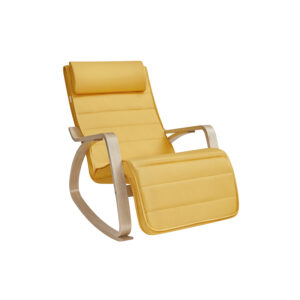 Supama kėdė su porankiais | Beržo faneros kojos | 121,5 x 67 x 84 cm | Geltona