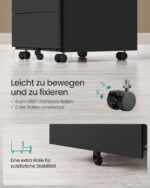 Mobili plieninė rakinama biuro spintelė | 4 stalčiai | 45 x 39 x 55 cm | Juoda