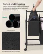 Skalbinių rūšiavimo krepšiai | 3 x 45L | Ratukai | 80 x 38,5 x 67 | Juoda