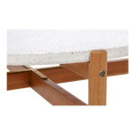 Sunkus dekoratyvinio Betono Kavos staliukas | 84,5 x 84,5 x 38,5 cm | Balta Ruda