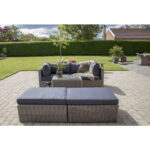 Lauko baldų komplektas | 158 x 65 x 190 cm | Pilka