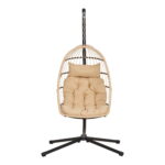 Pakabinama kėdė krėslas su pagalvėlėmis | 117 x 107 x 195 cm | Ruda, Juoda