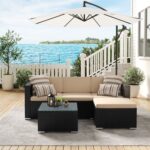 Lauko baldų komplektas Universalus išdėstymas | 60 x 173 x 66 cm | Ruda, Kreminė