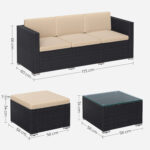 Lauko baldų komplektas Universalus išdėstymas | 60 x 173 x 66 cm | Ruda, Kreminė