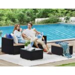 Lauko baldų komplektas Universalus išdėstymas | 60 x 173 x 66 cm | Ruda, Kreminė
