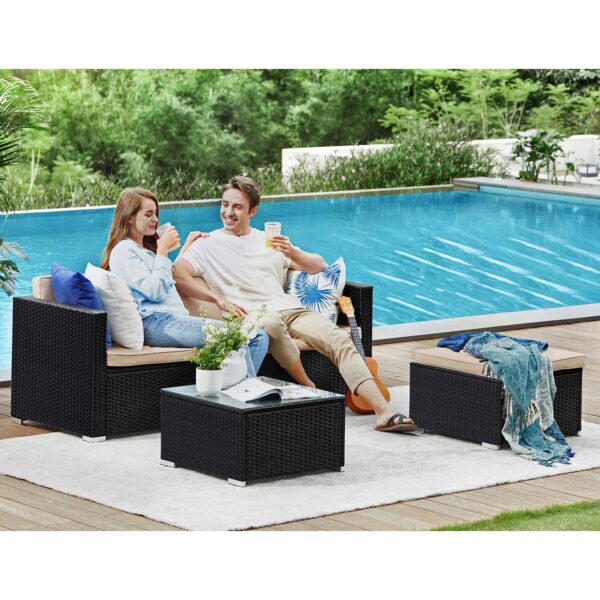 Lauko baldų komplektas Universalus išdėstymas | 60 x 173 x 66 cm | Ruda, Kreminė