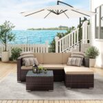Lauko baldų komplektas Universalus išdėstymas | 60 x 173 x 66 cm | Juoda, Kreminė