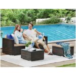 Lauko baldų komplektas Universalus išdėstymas | 60 x 173 x 66 cm | Juoda, Kreminė