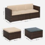 Lauko baldų komplektas Universalus išdėstymas | 60 x 173 x 66 cm | Juoda, Kreminė
