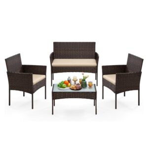 Lauko baldų komplektas 4 žm. Terasai Balkonui Sodui